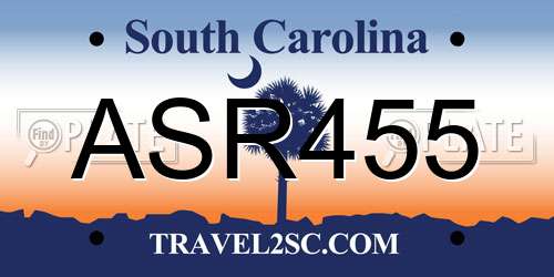 ASR455 South Carolina License Plate