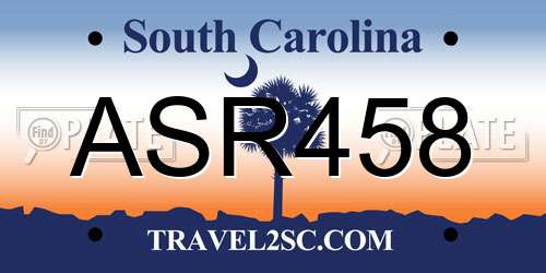 ASR458 South Carolina License Plate