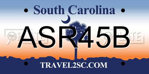 ASR45B South Carolina License Plate