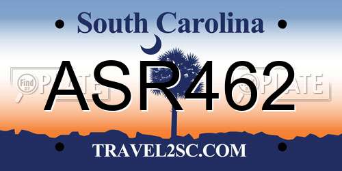 ASR462 South Carolina License Plate