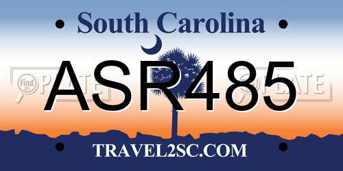 ASR485 South Carolina License Plate