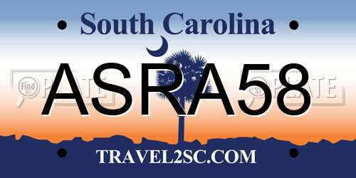 ASRA58 South Carolina License Plate