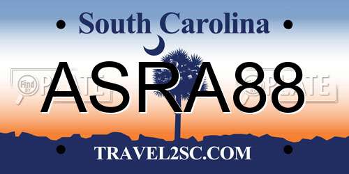 ASRA88 South Carolina License Plate