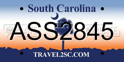 ASS2845 South Carolina License Plate