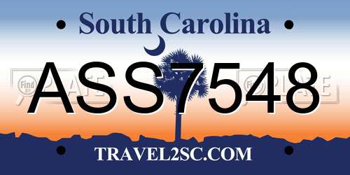ASS7548 South Carolina License Plate