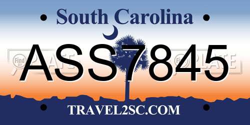 ASS7845 South Carolina License Plate
