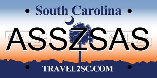 ASSZSAS South Carolina License Plate