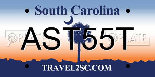 AST55T South Carolina License Plate