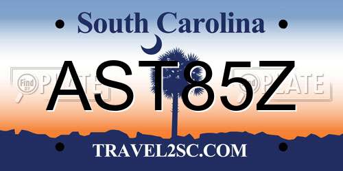 AST85Z South Carolina License Plate