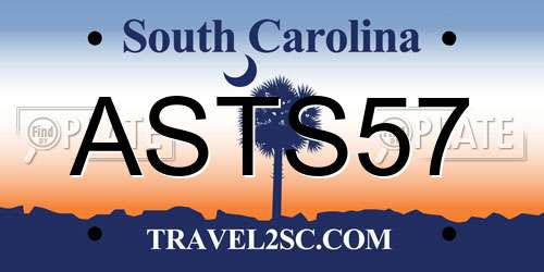 ASTS57 South Carolina License Plate