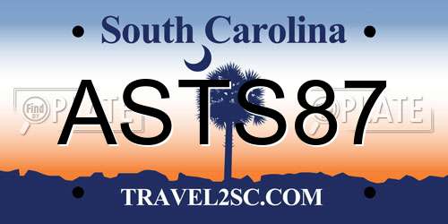 ASTS87 South Carolina License Plate