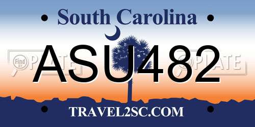ASU482 South Carolina License Plate