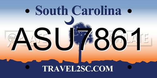 ASU7861 South Carolina License Plate