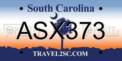 ASX373 South Carolina License Plate