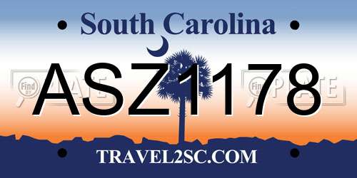 ASZ1178 South Carolina License Plate