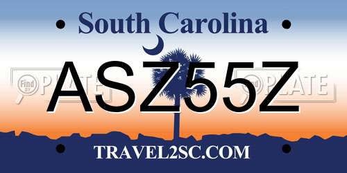 ASZ55Z South Carolina License Plate
