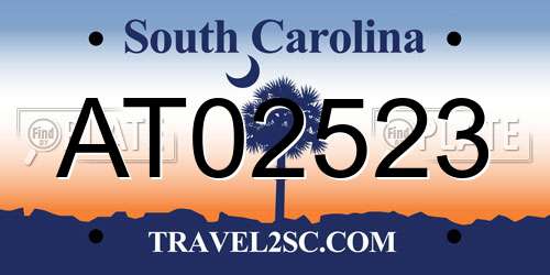 AT02523 South Carolina License Plate