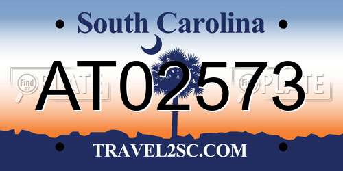 AT02573 South Carolina License Plate