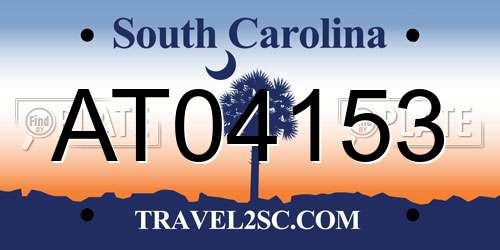 AT04153 South Carolina License Plate