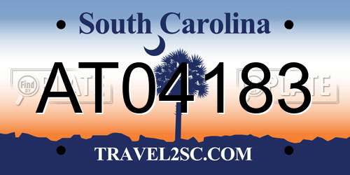 AT04183 South Carolina License Plate