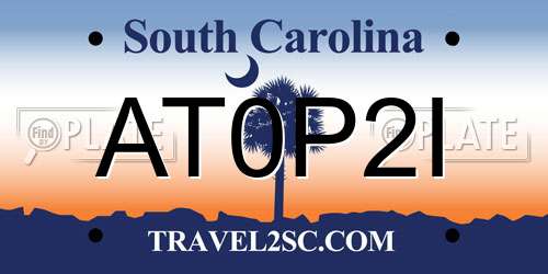 AT0P2I South Carolina License Plate