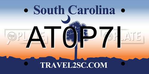 AT0P7I South Carolina License Plate