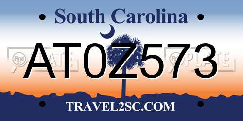 AT0Z573 South Carolina License Plate