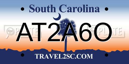 AT2A6O South Carolina License Plate