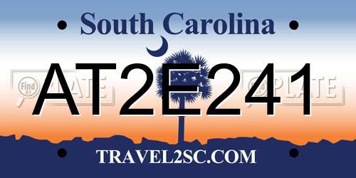 AT2E241 South Carolina License Plate
