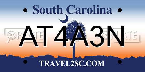 AT4A3N South Carolina License Plate