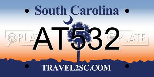AT532 South Carolina License Plate