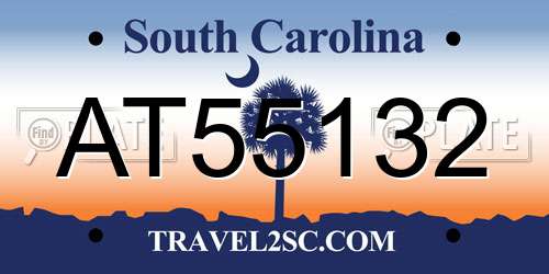 AT55132 South Carolina License Plate