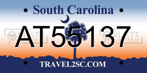 AT55137 South Carolina License Plate