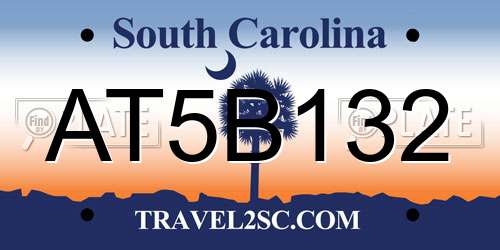 AT5B132 South Carolina License Plate