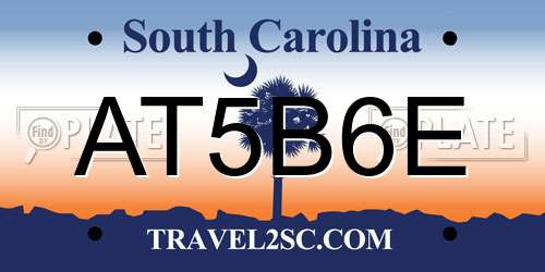 AT5B6E South Carolina License Plate