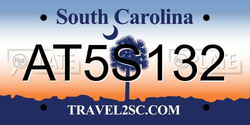 AT5S132 South Carolina License Plate