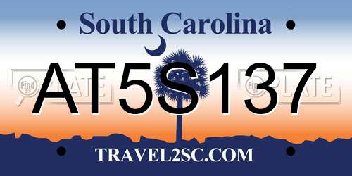 AT5S137 South Carolina License Plate