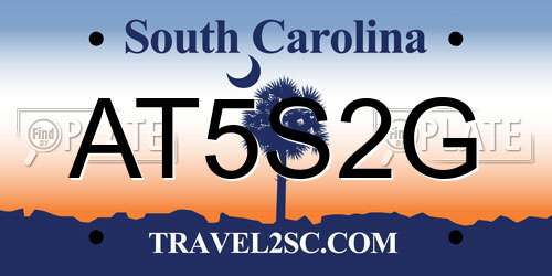 AT5S2G South Carolina License Plate