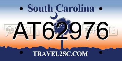 AT62976 South Carolina License Plate