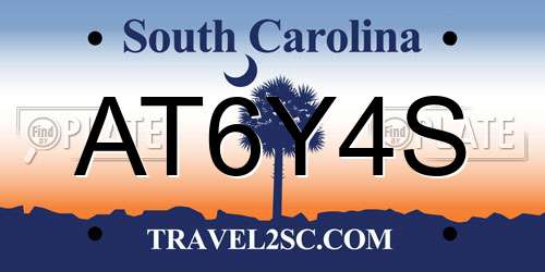 AT6Y4S South Carolina License Plate