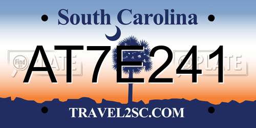 AT7E241 South Carolina License Plate