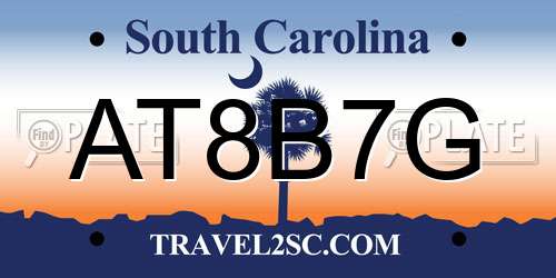 AT8B7G South Carolina License Plate
