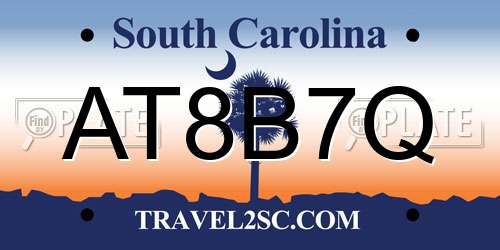 AT8B7Q South Carolina License Plate