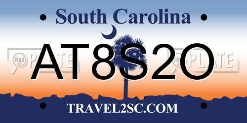 AT8S2O South Carolina License Plate
