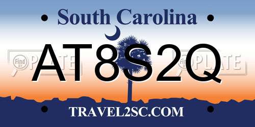 AT8S2Q South Carolina License Plate