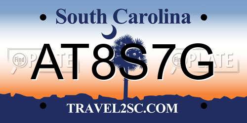 AT8S7G South Carolina License Plate