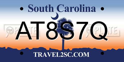 AT8S7Q South Carolina License Plate