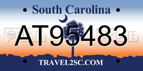 AT95483 South Carolina License Plate