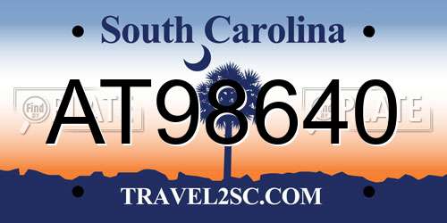 AT98640 South Carolina License Plate