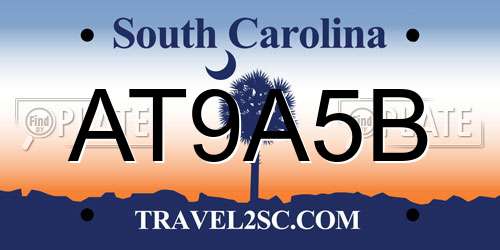 AT9A5B South Carolina License Plate